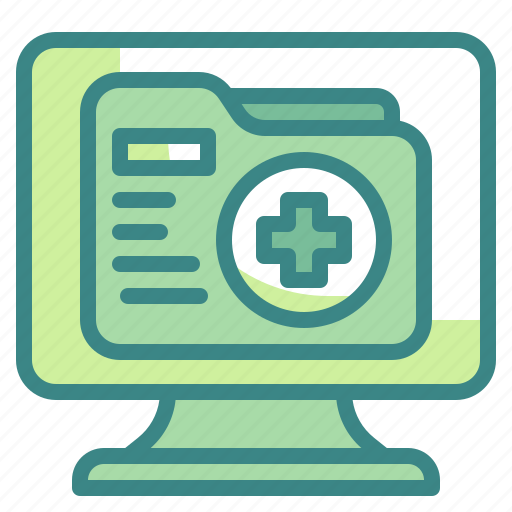 Computer, folder, healthcare, hospital, information, medical, monitor icon - Download on Iconfinder