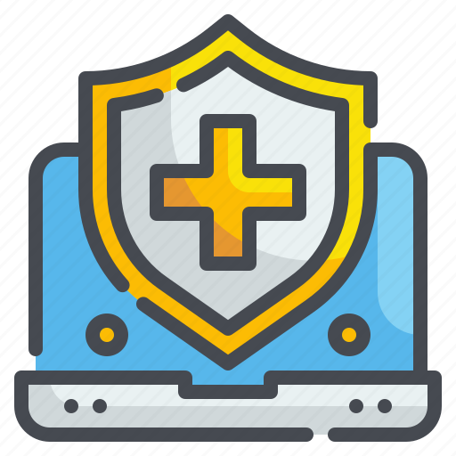 Healthcare, hospital, insurance, laptop, medical, screen, shield icon - Download on Iconfinder