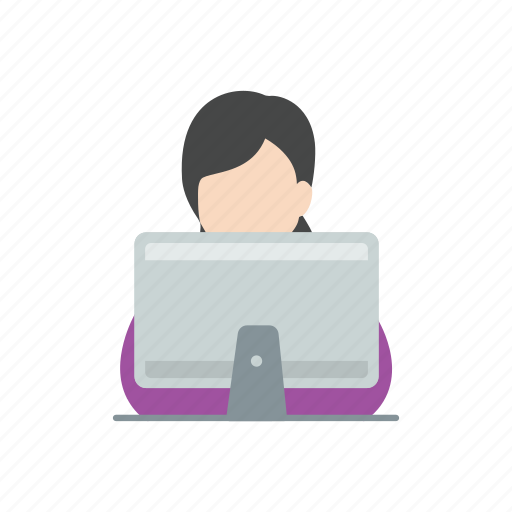 Desktop, messaging, online, woman working icon - Download on Iconfinder