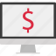 computer, dollar, online, screen 