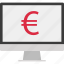 euro, monitor, online, screen, sign 