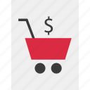 cart, dollar, online, shopping 