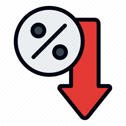 Discount, sale, coupon, money, arrow down, percent, off icon - Download on Iconfinder