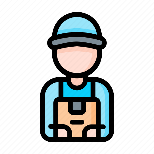 Box, courier, delivery, man, package icon - Download on Iconfinder