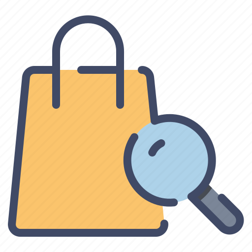 Bag, glass, magnifying, product, search, shopping icon - Download on Iconfinder