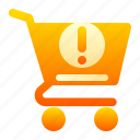 warning, basket, ecommerce, cart, shopping, store