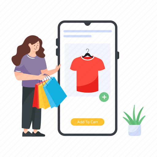 Mobile sale, m commerce, mobile shopping, eshopping, product selection illustration - Download on Iconfinder