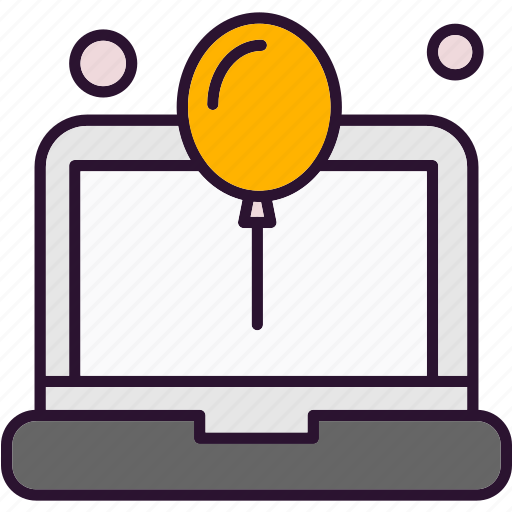 Balloon, laptop, online, shopping, technology icon - Download on Iconfinder