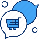 chat, online, shopping, trolley