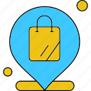 bag, location, map, pin