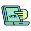 laptop, online, vote 