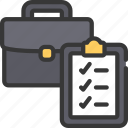 business, checklist, list, work, briefcase