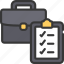 business, checklist, list, work, briefcase 