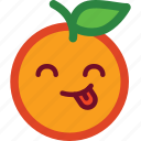 cute, emoji, emoticon, funny, orange, tongue out