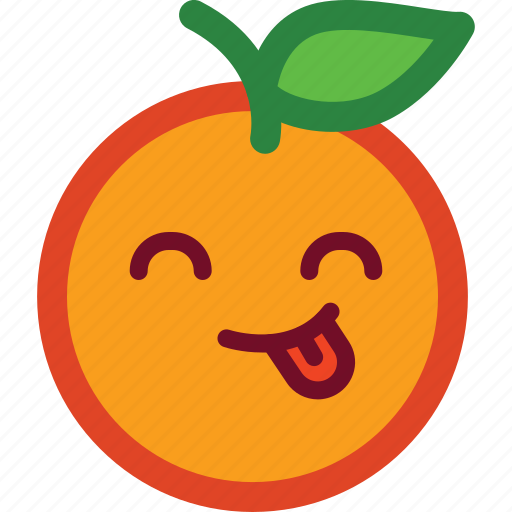 Cute, emoji, emoticon, funny, orange, tongue out icon - Download on Iconfinder