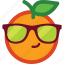 cool, cute, emoji, emoticon, funny, glasses, orange 