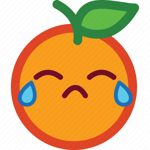 Cry, cute, emoji, emoticon, funny, orange, sad icon - Download on Iconfinder