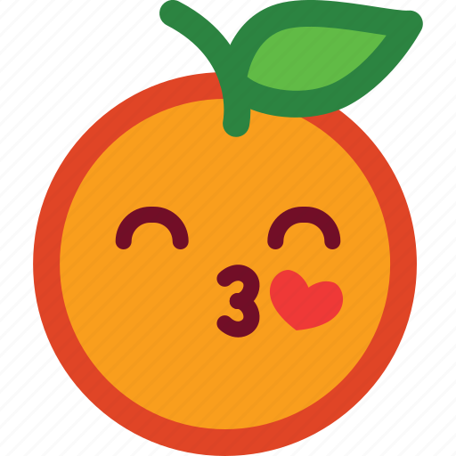 Cute, emoji, emoticon, funny, heart, love, orange icon - Download on Iconfinder