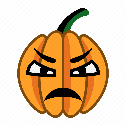 Angry, cartoon, character, dissatisfied, halloween, pumpkin, sad icon - Download on Iconfinder