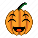 cheerful, delighted, halloween, happy, laugh, pumpkin, smile