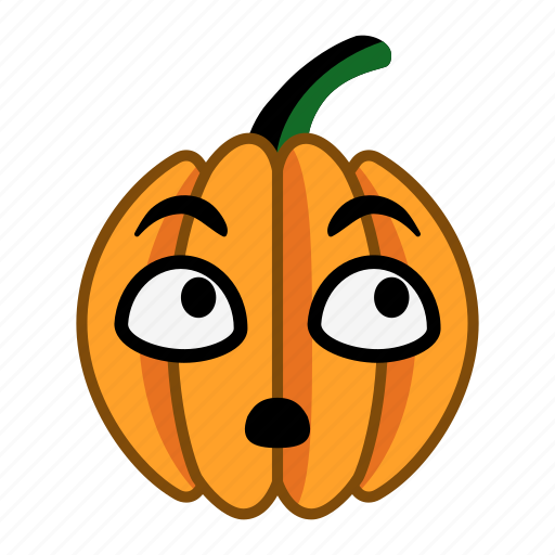 Halloween, look up, pumpkin, puzzled, recall, surprised, think icon - Download on Iconfinder