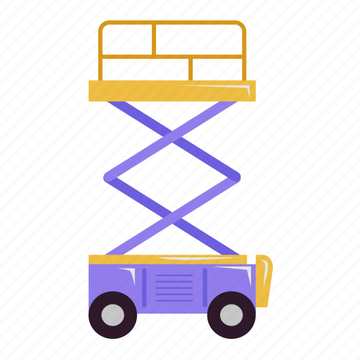 Scissor lift, scaffolding, hydraulic, elevator, lifting, construction, architecture icon - Download on Iconfinder