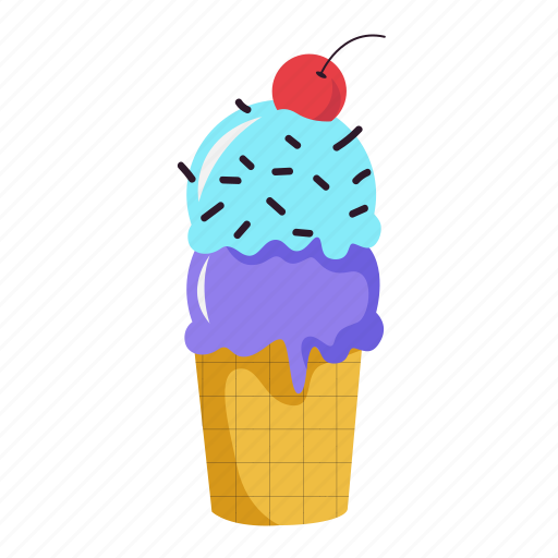Ice cream, cone, ice cream cone, dessert, sweet, summer holiday, vacation icon - Download on Iconfinder
