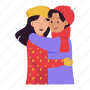 cuddling, happiness, couple, cuddle, romantic, winter, holiday, christmas, sticker