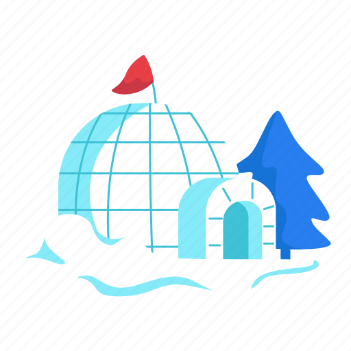 Igloo, eskimo, house, snowing, freeze, winter, holiday icon - Download on Iconfinder