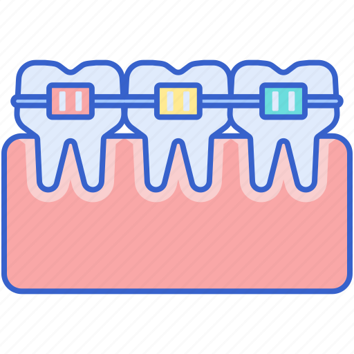 Multi, colored, braces, dental icon - Download on Iconfinder