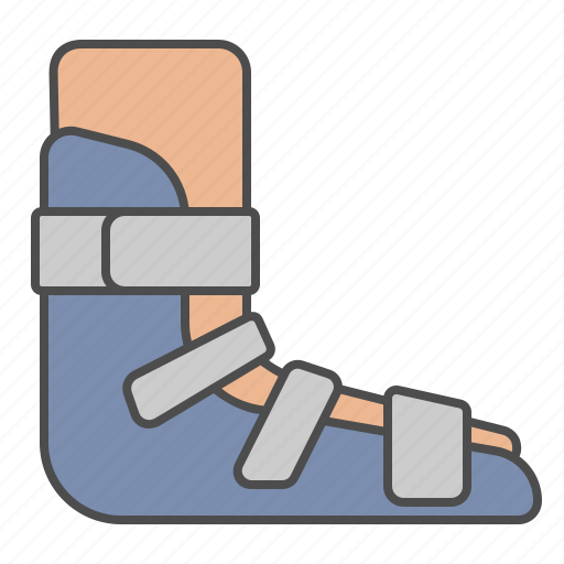 Foot, case, brace, splint, injury, fracture, orthopedics icon - Download on Iconfinder