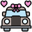 car, hearts, love, vehicle, wedding 