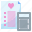 calculator, cost, document, heart, wedding 