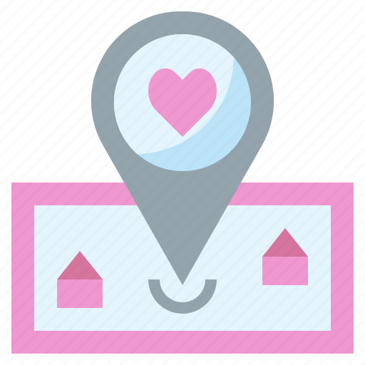 Gps, heart, location, love, map, wedding icon - Download on Iconfinder