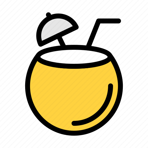 Coconut, drink, juice, straw, beverage icon - Download on Iconfinder