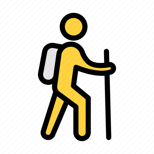 Hiking, hike, walking, man, outdoor icon - Download on Iconfinder
