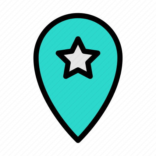 Map, location, starred, favorite, pin icon - Download on Iconfinder