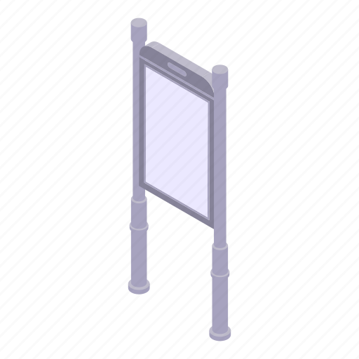 Banner, business, cartoon, info, isometric, stand, up icon - Download on Iconfinder