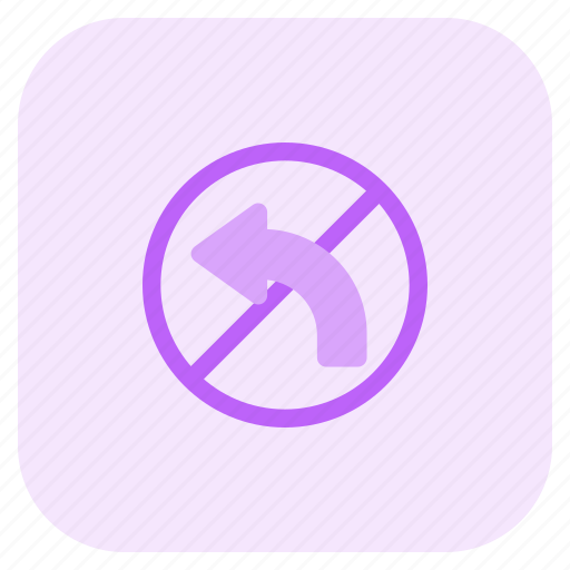 No, turning, left, outdoor places, arrow, restricted icon - Download on Iconfinder