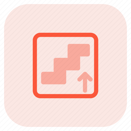 Upstairs, outdoor places, arrow, staircase icon - Download on Iconfinder