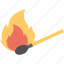 burning matchstick, explosion, fire, flaming, ignited stick 