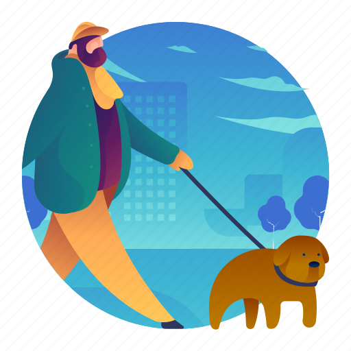 Activities, dog, elder, man, walking icon - Download on Iconfinder