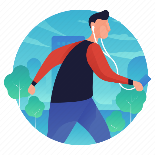 Listening, man, music, people, running icon - Download on Iconfinder