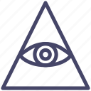 eye, masonic, order, piramid, view