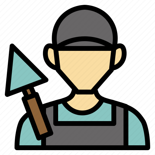 Plasterer, builder, bricklayer, mason, tiler, worker, repair icon - Download on Iconfinder