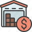 warehouse, costs, subcontracting, cost, money 