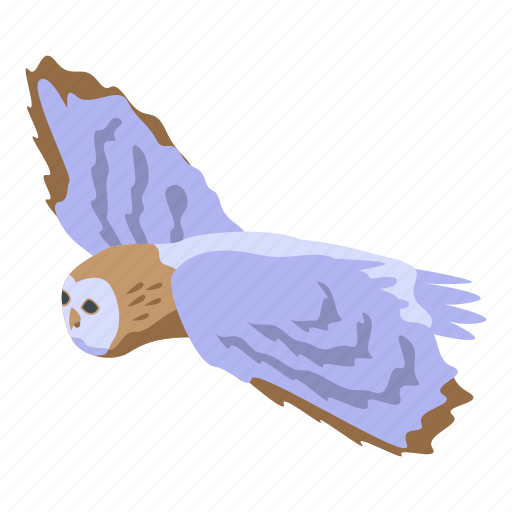Animal, cartoon, eye, flying, isometric, nature, owl icon - Download on Iconfinder