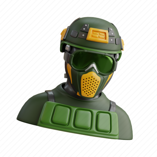 Paintball, paint, game, military, fun, man, sport 3D illustration - Download on Iconfinder
