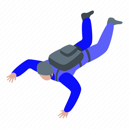 Air, business, cartoon, fall, isometric, skydiver, woman icon - Download on Iconfinder