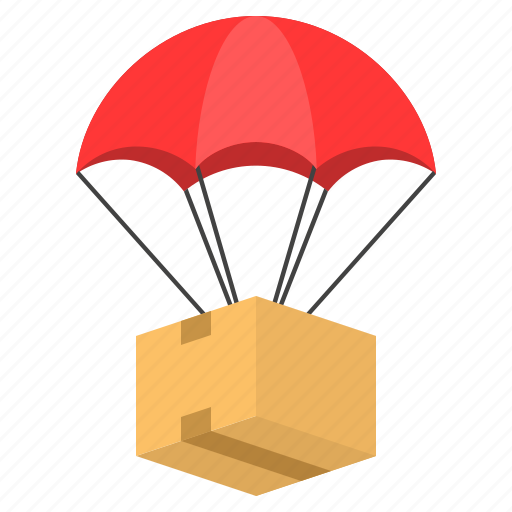 Cargo, delivery, logistic, parachute, sending, shipping icon - Download on Iconfinder